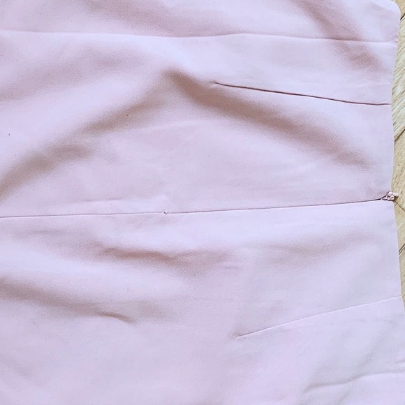 Light Pink Pencil Skirt with Lace Hem - Picture 7 of 8